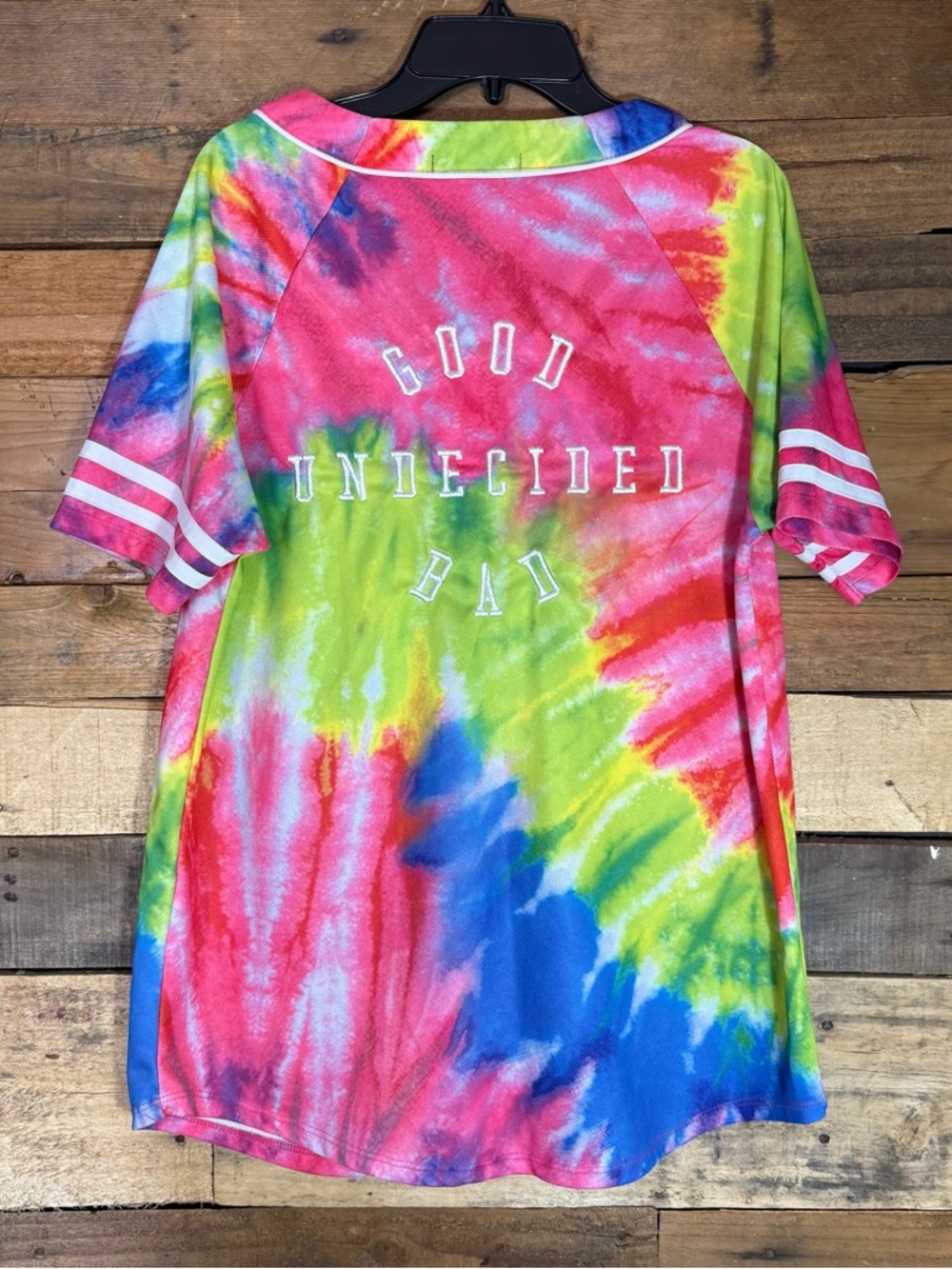 Forever 21 Womens Short Sleeve Tie-Dye Baseball Jersey 1996 Size Small. - Picture 2 of 6